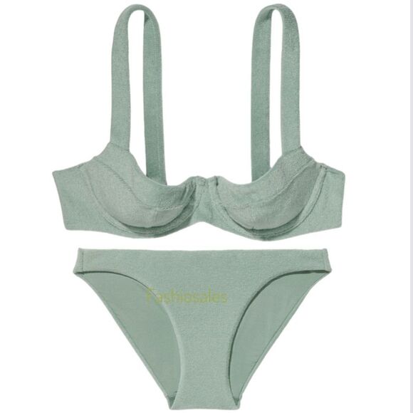 Victorias Secret Set Wicked Push Up without padding terry Bikini Top & Bottoms - Picture 2 of 12
